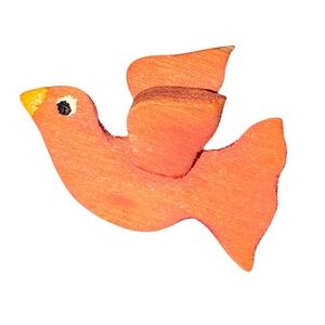 Vintage Orange Bird Pin